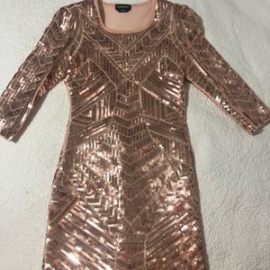 Bebe Rose gold sequin dress